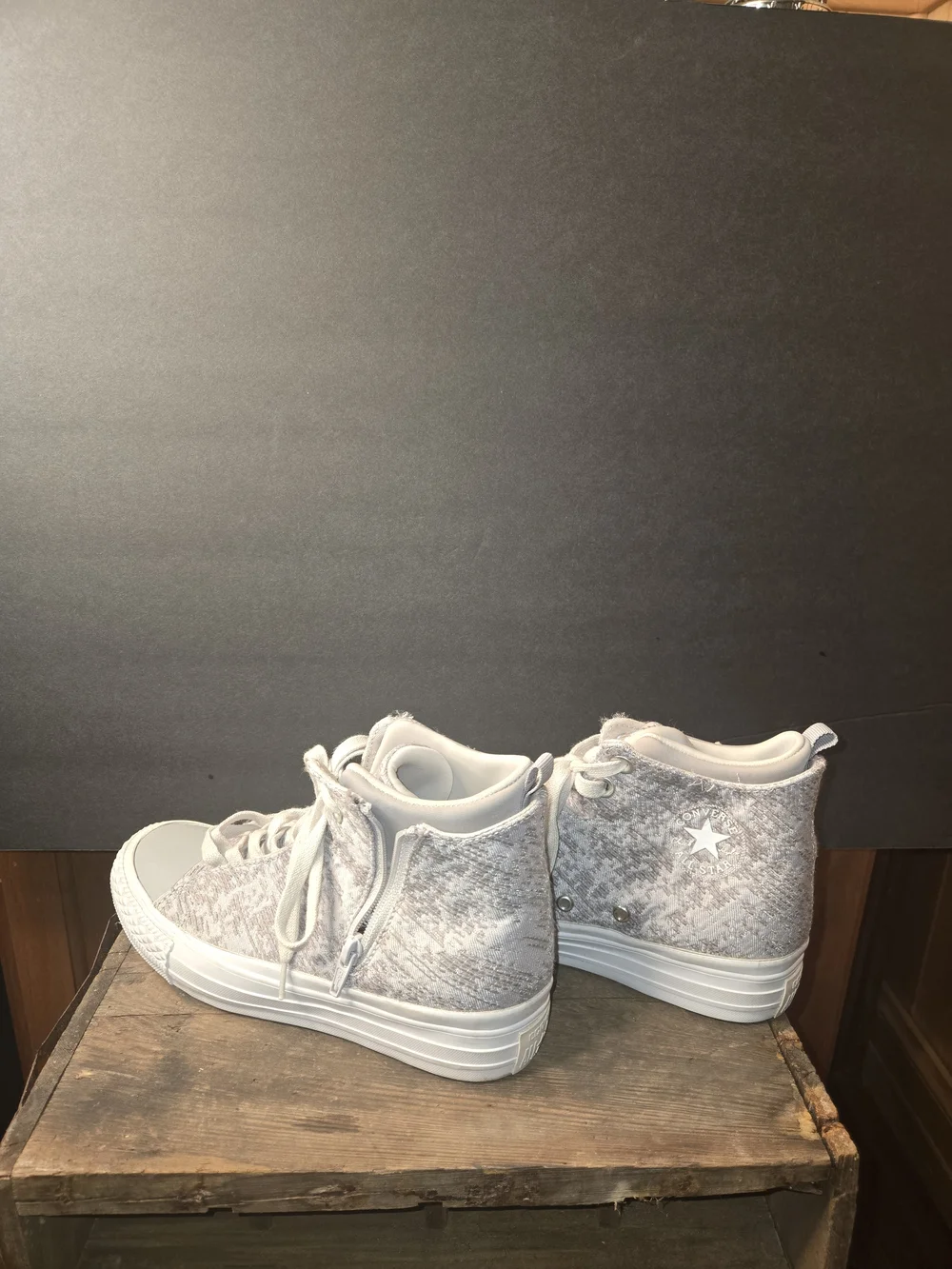 Women’s Converse High-Top Casual Sneakers in Light Gray - Picture 2 of 6